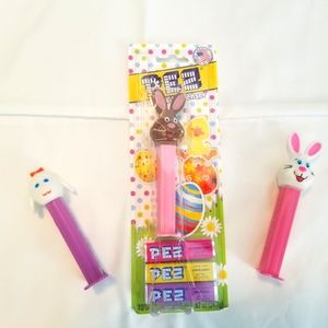 Pez dispensers- one NEW bunny in package, 1 bunny and 1 lamb - Vintage